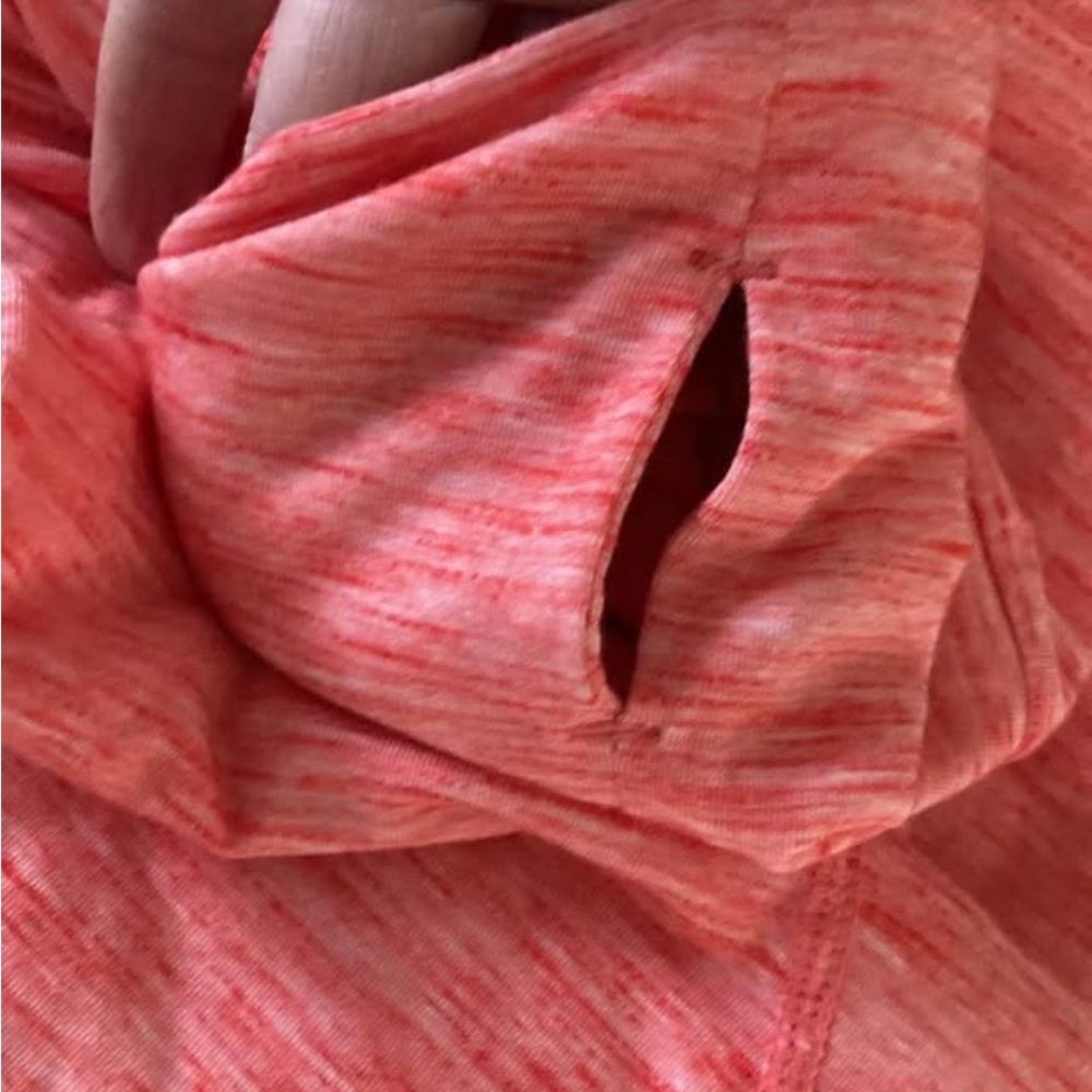 GAP Heathered Coral orang Long Sleeve gapfit breathe thumb holes athletic small - Picture 8 of 8